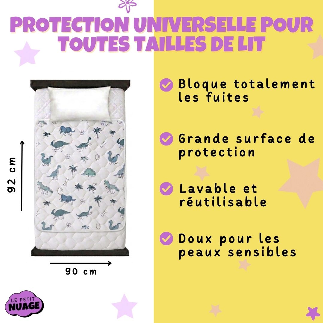 🌙 Alèse 100% Imperméable & Silencieuse - Protection matelas enfant pour nuits sèches OEKO-TEX® | Le Petit Nuage™