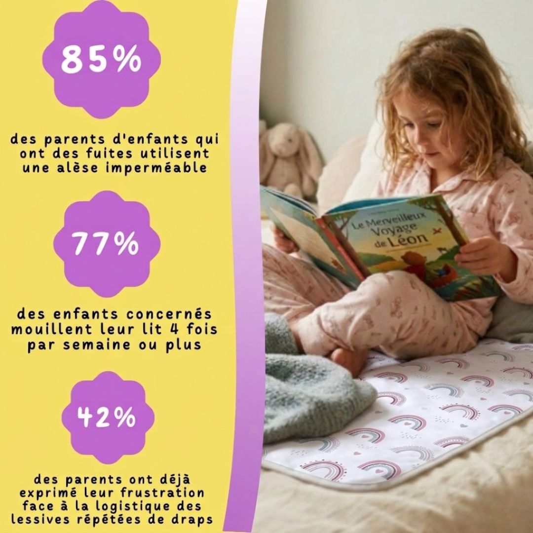 🌙 Alèse 100% Imperméable & Silencieuse - Protection matelas enfant pour nuits sèches OEKO-TEX® | Le Petit Nuage™